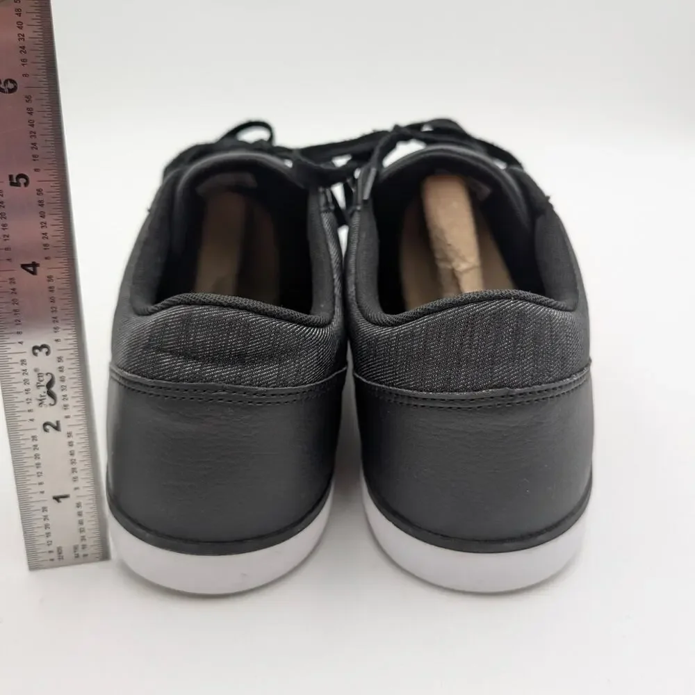 Lacoste Minzah Lace-Up Sneaker Shoes Round Toe Men's Black/White Size US13 EU47